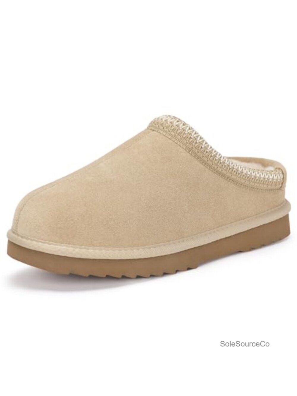 Suede Platform Slippers Slip On Clog Mules Faux Fur Lined